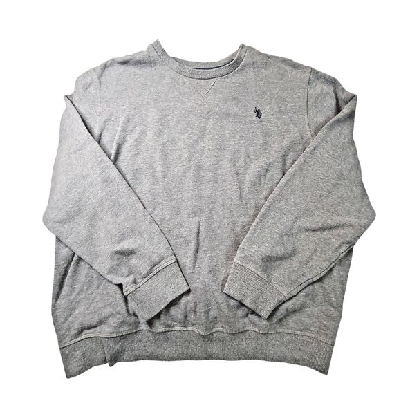 Men's U.S. Polo Assn. Gray Luxury Feel Long Sleeve Sweatshirt XL - Picture 1 of 6